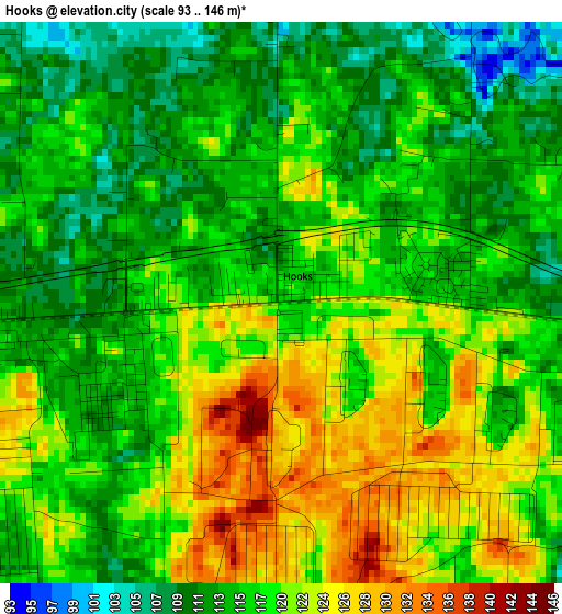 Hooks elevation map