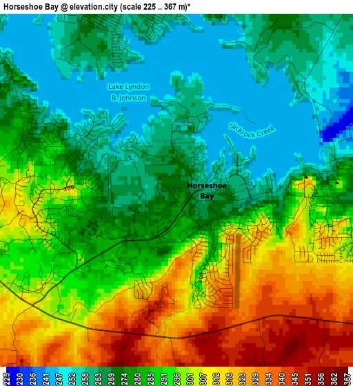 Horseshoe Bay elevation map