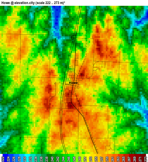 Howe elevation map