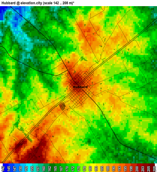 Hubbard elevation map