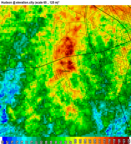 Hudson elevation map