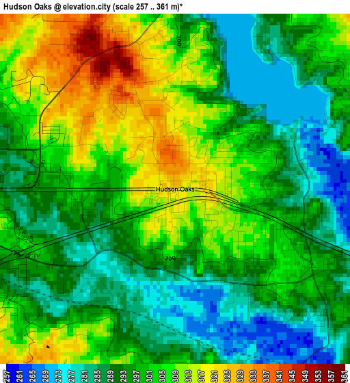 Hudson Oaks elevation map