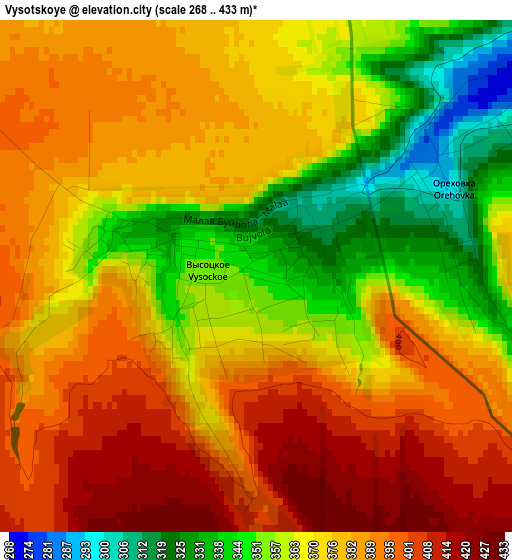 Vysotskoye elevation map