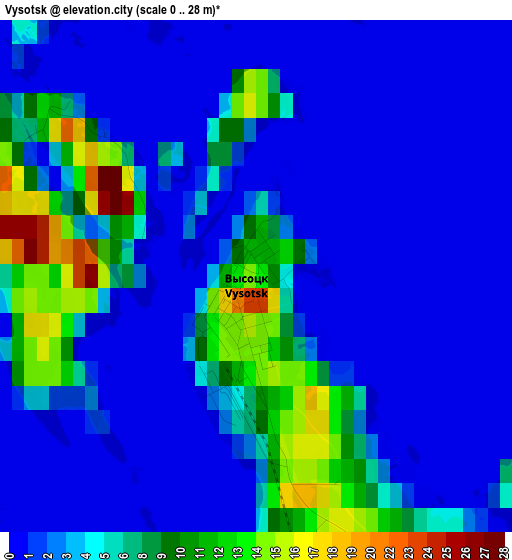 Vysotsk elevation map