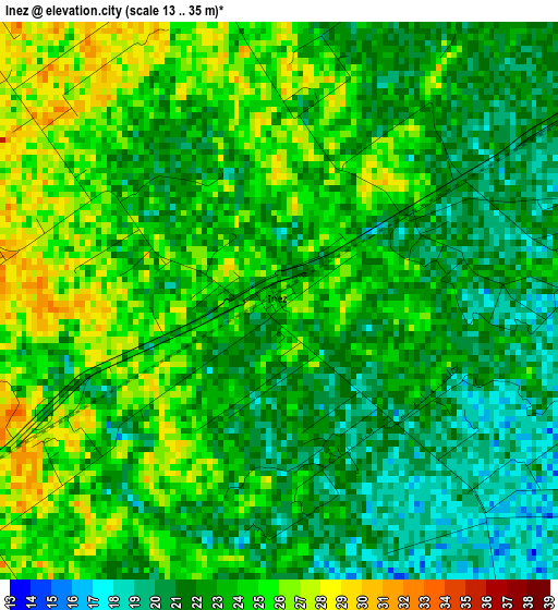 Inez elevation map