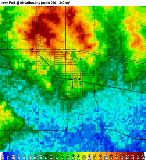 Iowa Park elevation map