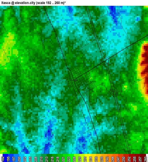 Itasca elevation map