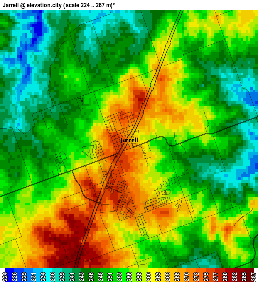 Jarrell elevation map