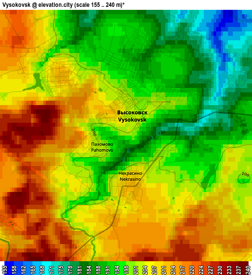 Vysokovsk elevation map