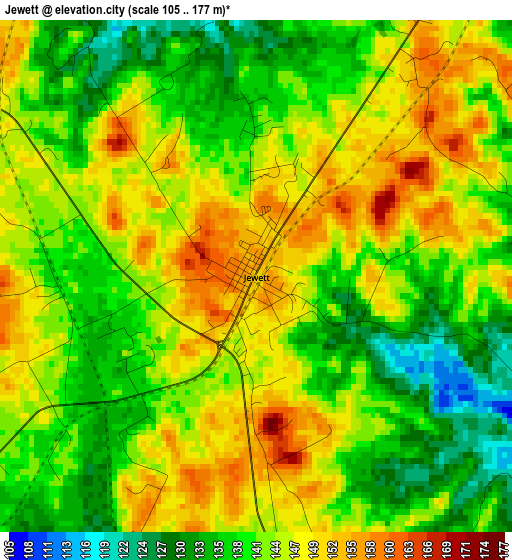 Jewett elevation map