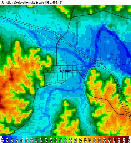 Junction elevation map