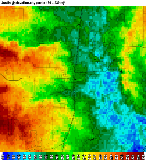 Justin elevation map