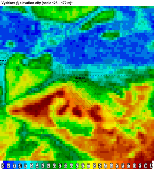 Vyshkov elevation map