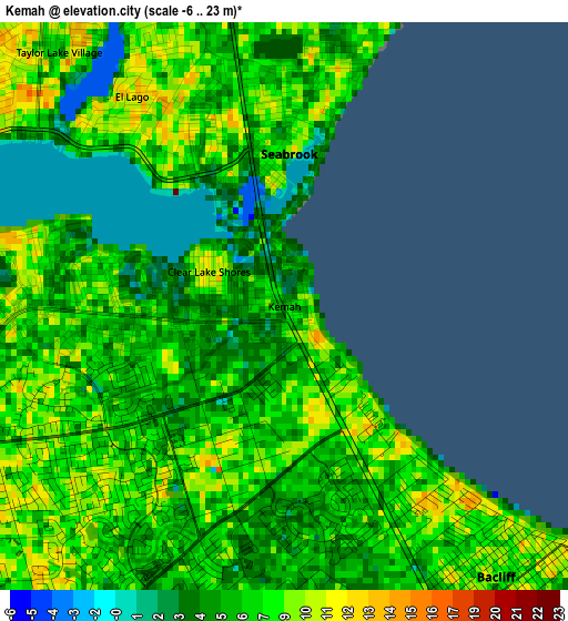 Kemah elevation map