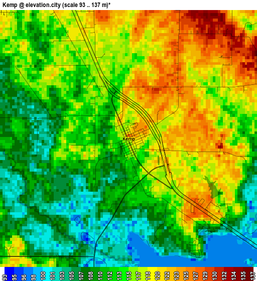 Kemp elevation map