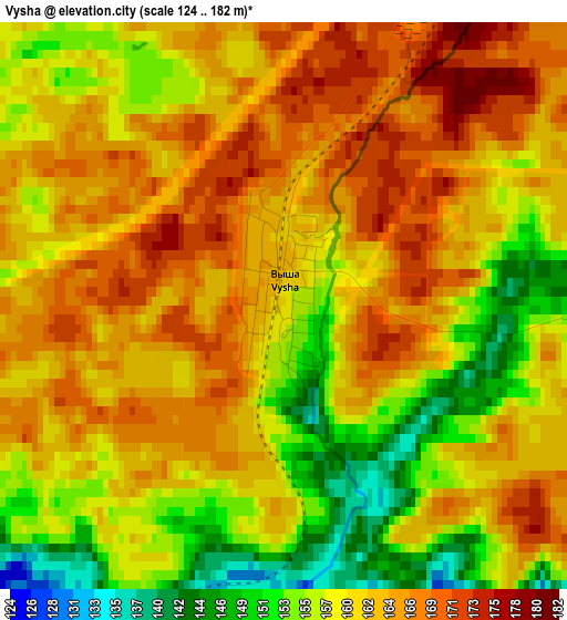 Vysha elevation map