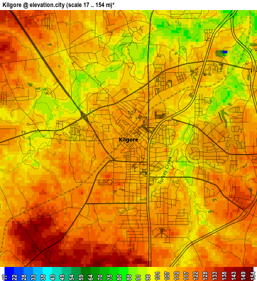 Kilgore elevation map