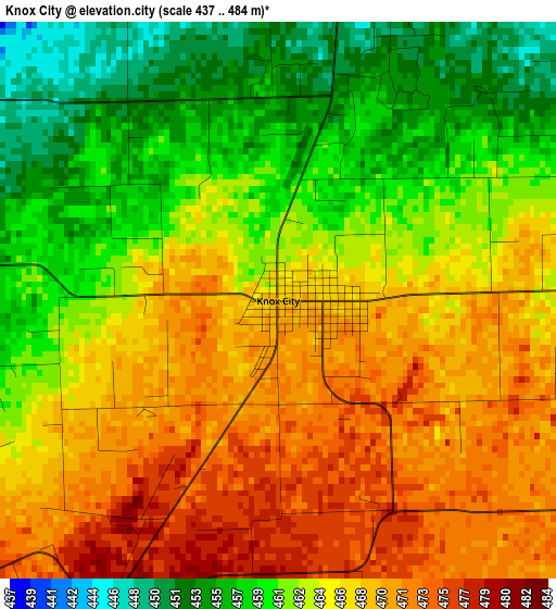 Knox City elevation map