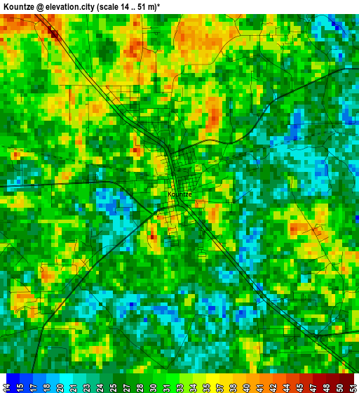 Kountze elevation map