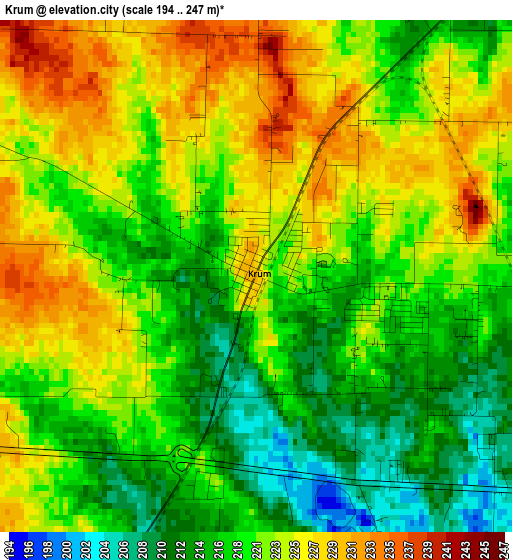 Krum elevation map