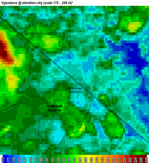 Vypolzovo elevation map