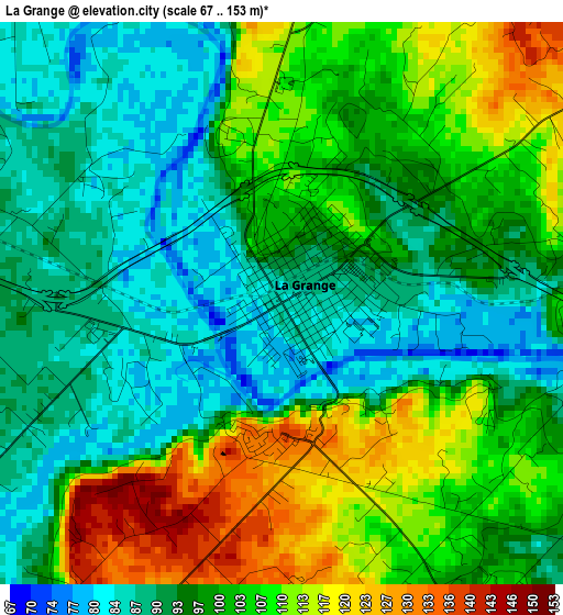 La Grange elevation map