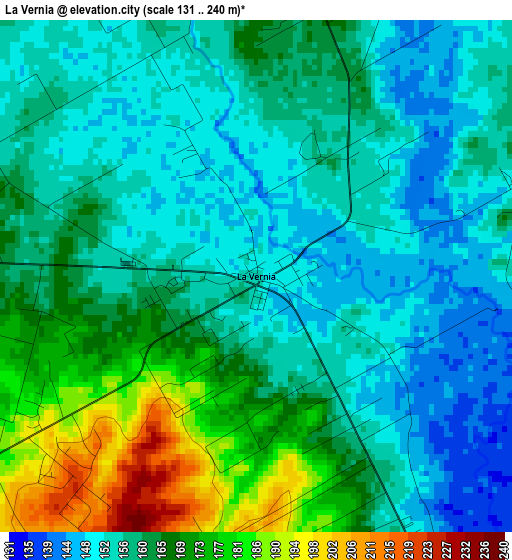 La Vernia elevation map