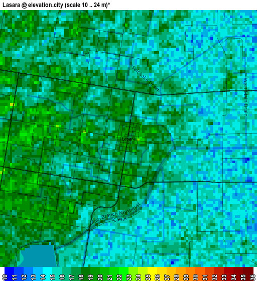 Lasara elevation map