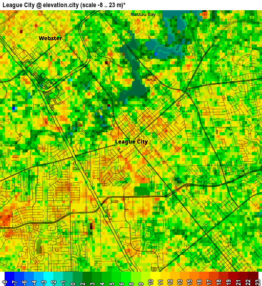 League City elevation map