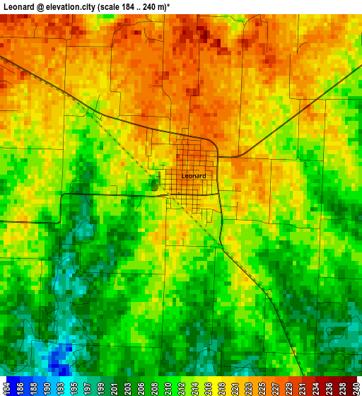 Leonard elevation map