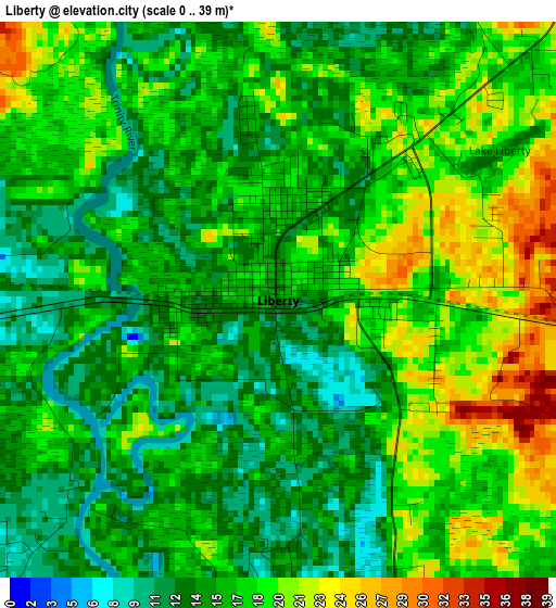 Liberty elevation map