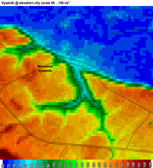 Vyazniki elevation map