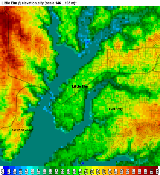 Little Elm elevation map