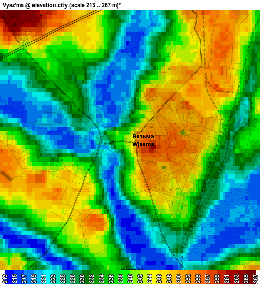 Vyaz’ma elevation map