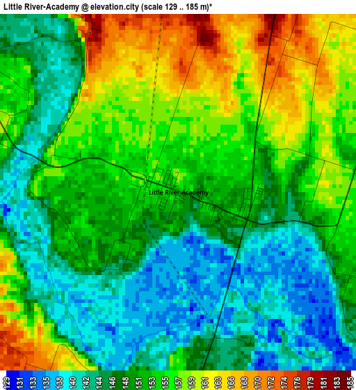 Little River-Academy elevation map