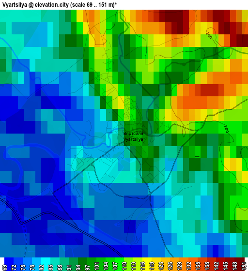 Vyartsilya elevation map