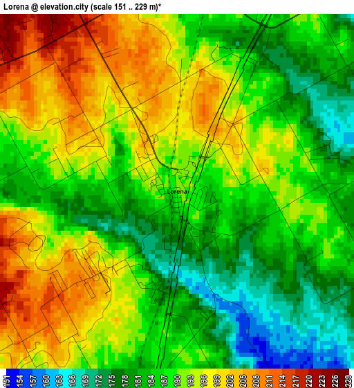 Lorena elevation map