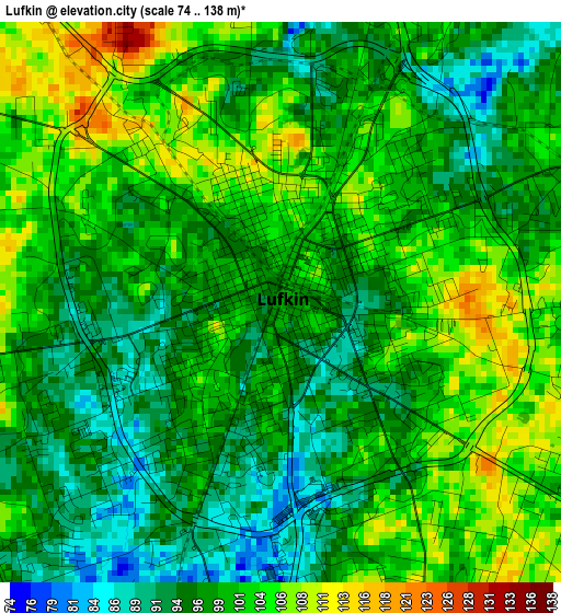 Lufkin elevation map