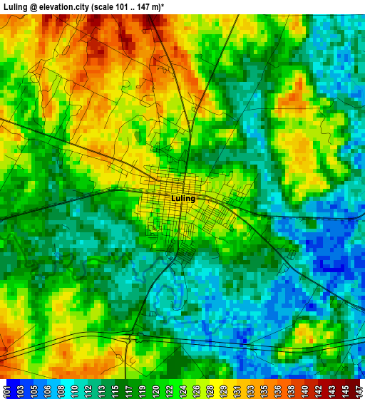 Luling elevation map