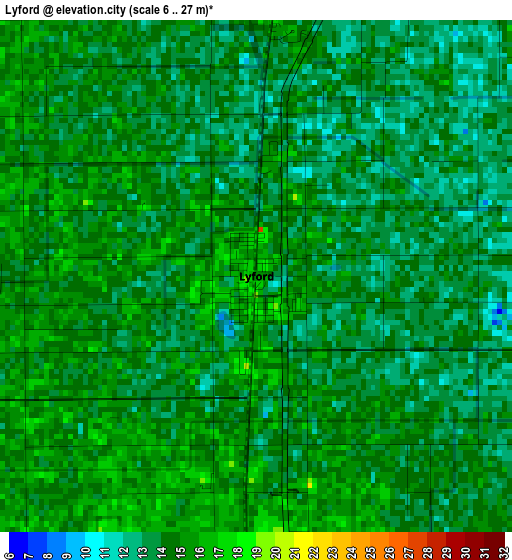 Lyford elevation map