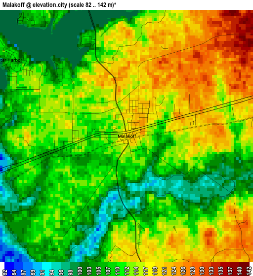 Malakoff elevation map