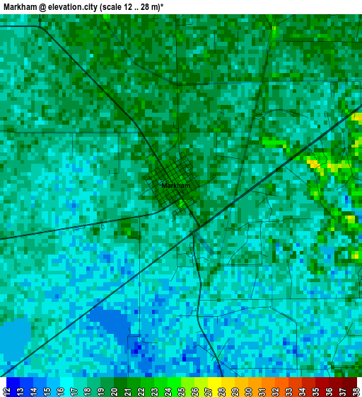 Markham elevation map