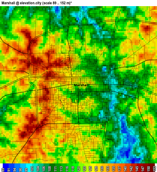 Marshall elevation map