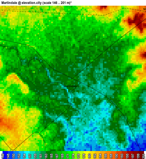 Martindale elevation map