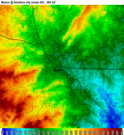 Mason elevation map