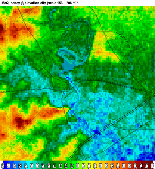 McQueeney elevation map