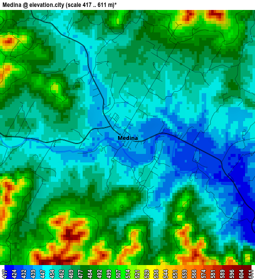 Medina elevation map