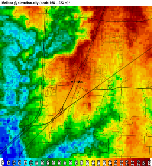 Melissa elevation map