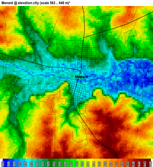 Menard elevation map