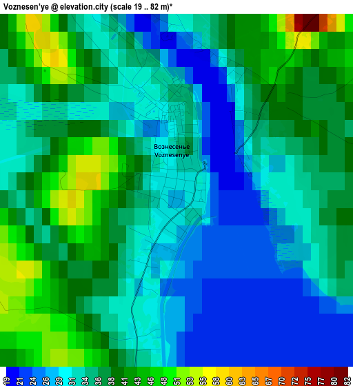 Voznesen’ye elevation map